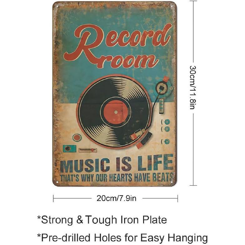 Music Poster Vintage Poster Record Music Canvas Art Poster and Wall Art Picture Print Funny Metal Sign Poster Wall Art for Kitchen Garden Bathroom