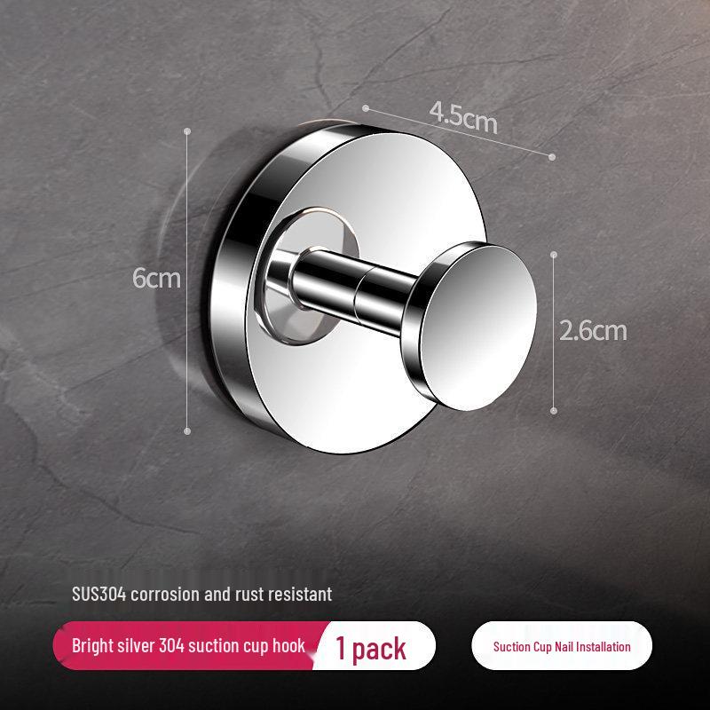 304 Stainless Steel Rotating Suction Cup Hook – Strong, No-Drill, Load-Bearing Hook for Kitchen, Bathroom, and Toilet.