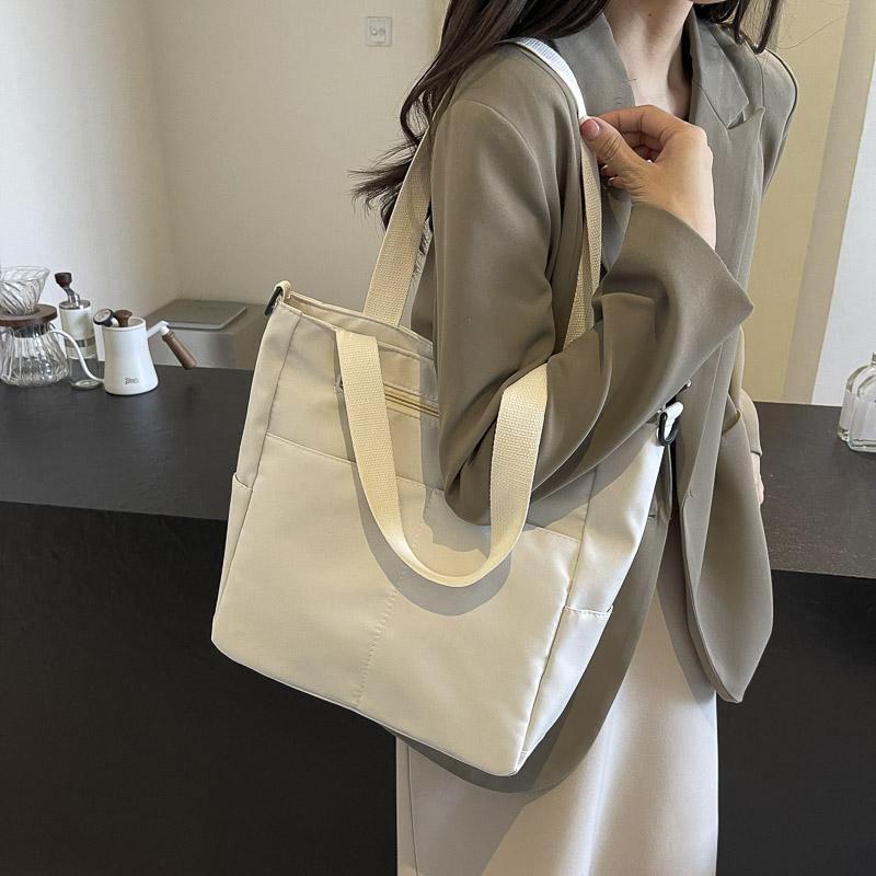 Women s Commuting Solid Color Tote Bag Large Capacity Crossbody Bag Handbag чёрный — фото 4