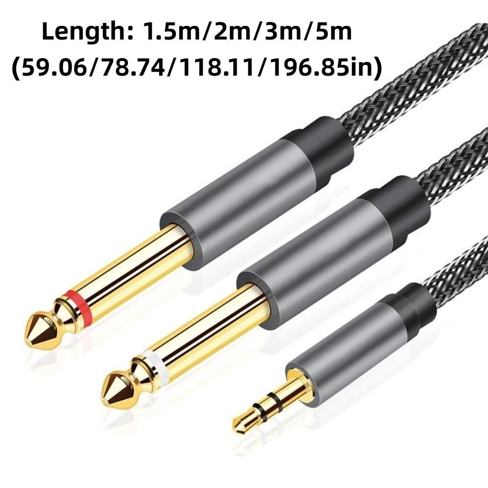 2 in 1 3.5mm To 2 6.35mm Audio Cable 3.5mm Jack To 6.5mm Jack Cable  Speaker/Mixer/Amplifier/TV