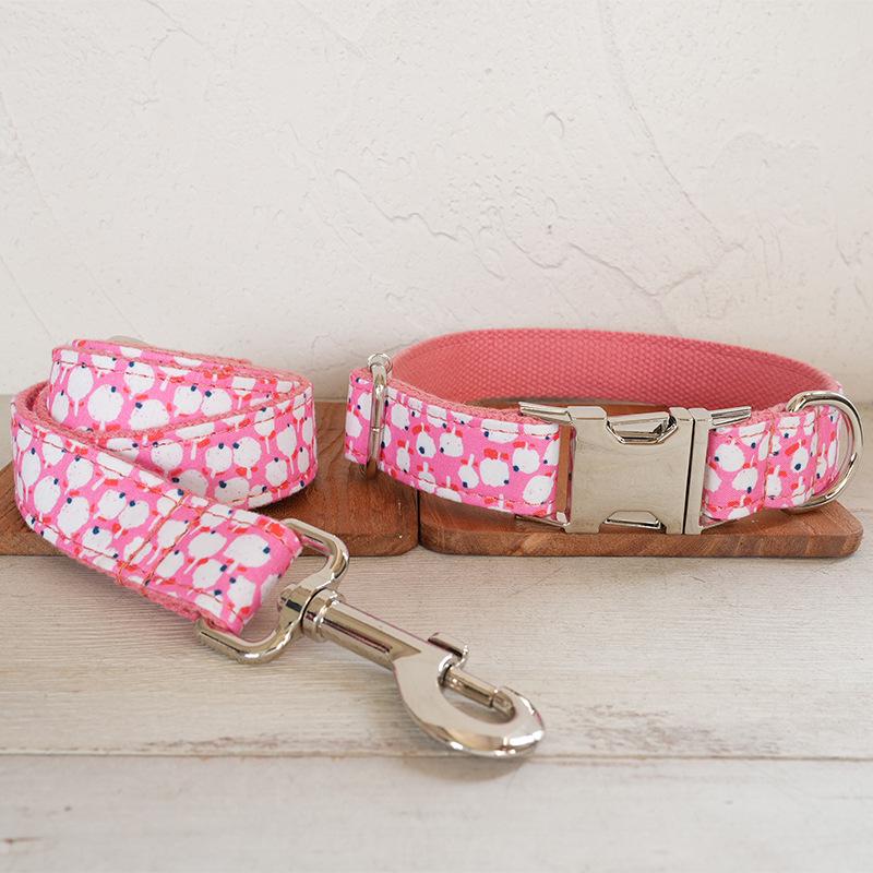 MUTTCO Cotton Ball Dog Collar & Leash Set UDC-201 L