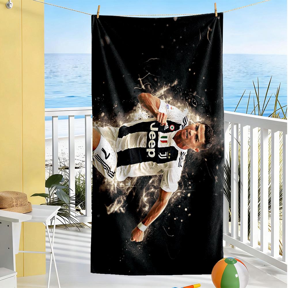 Ronaldo Celebrates Goal Beach Towel Super Soft & Absorbent Comfortable Lightweight Suitable for Swimming, Gym, Camping, Yoga Vacation