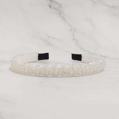 LALA Handmade Crystal Bead Hairband - White