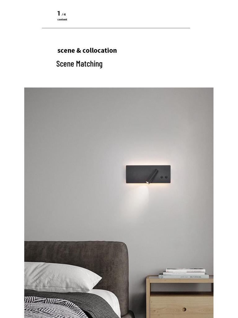 USB Wall Lamp: Modern LED Bedside Reading Light for Living Room, Guest Room, or Hotel