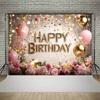 Birthday Party Background Cute Princess Birthday Photography Background Pink Balloons Golden Cake Theme Wyk