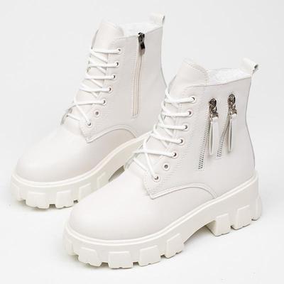 Women's Height-Increasing Martin Boots: Korean Style, Plus Velvet, Autumn/Winter, Thick Sole, Mid-Calf, Plus Size, Cotton.
