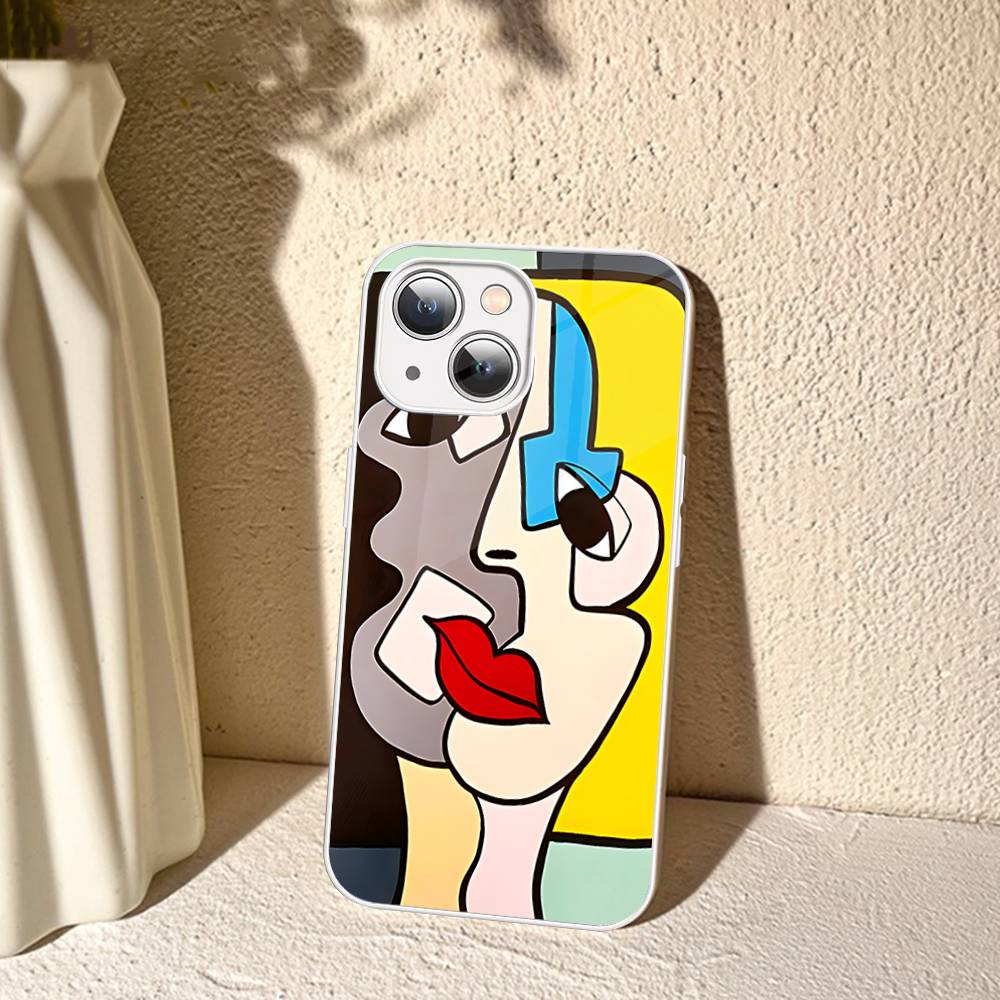 Picasso Abstract Art For IPhone 14 13 12 Mini 11 Pro XS Max X XR 14 Plus Tempered Glass Cover