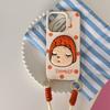 Embroidered Nara Mitsuhide Leather Wrist Strap Soft Shell Suitable for iPhone 17 Apple Mobile Phone Case 16 15 14 13 12 Pro Max