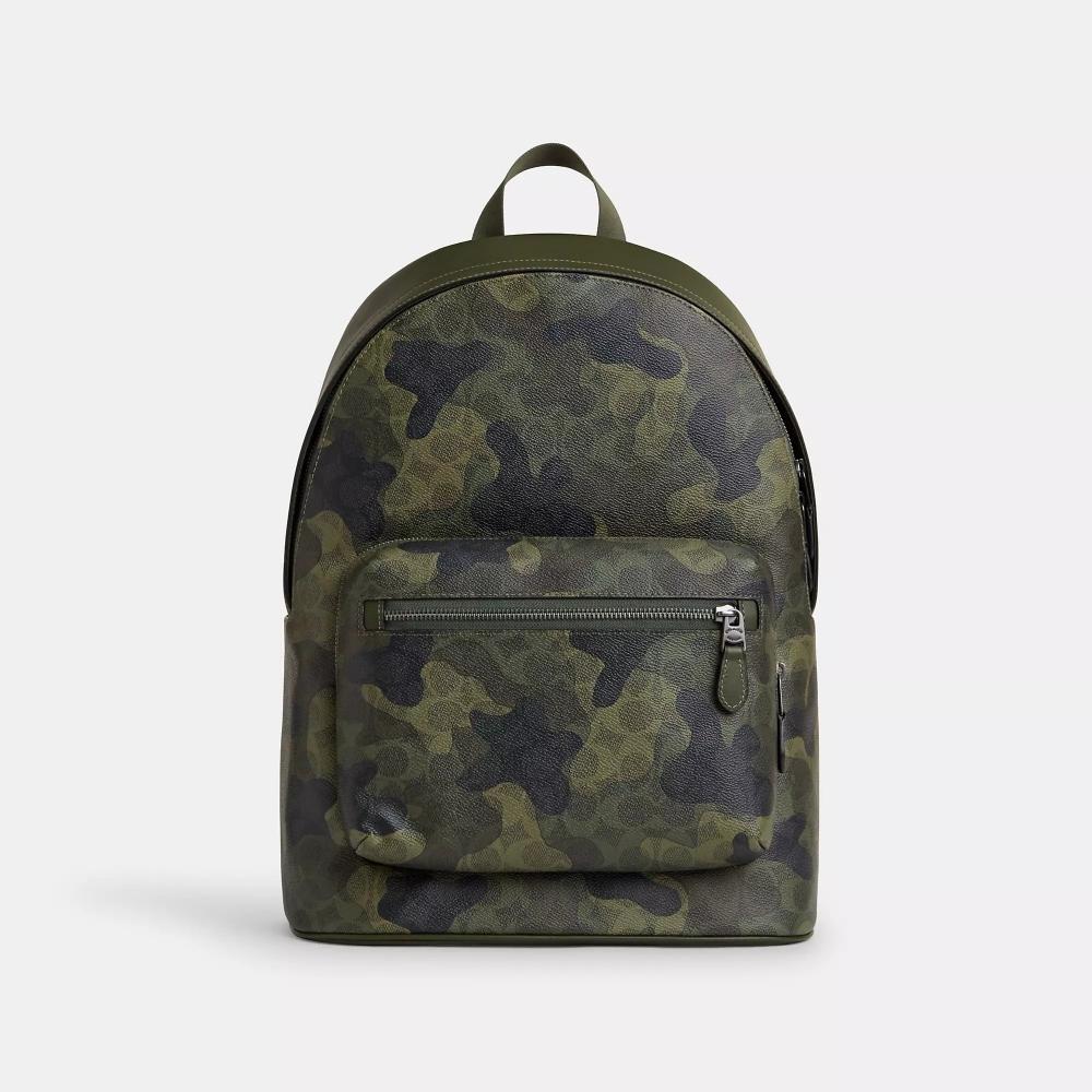 

Coach West Backpack In Signature Camo prInt Dark Shamrock Multi One Size