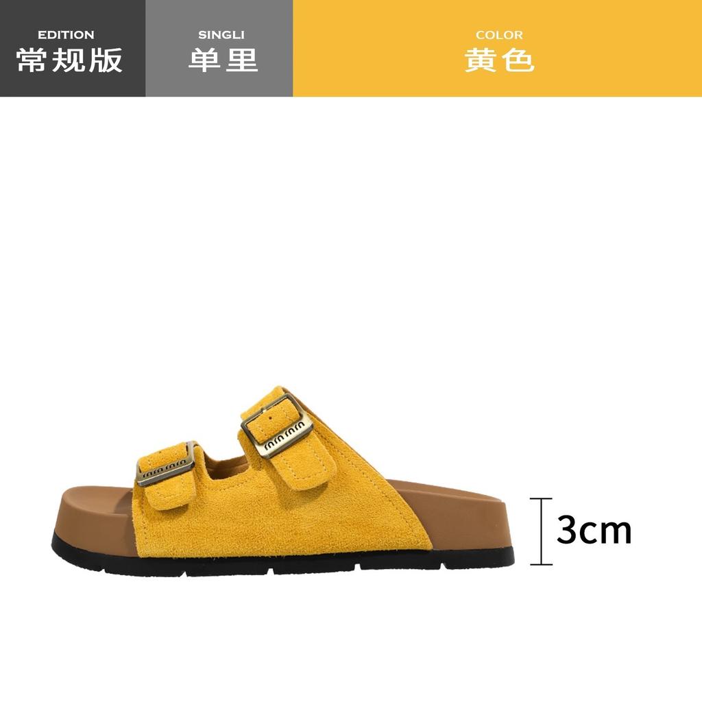 Muffin platform slippers women's summer wear ins tide 2025 new retro with skirt height-increasing Birkencool slippers