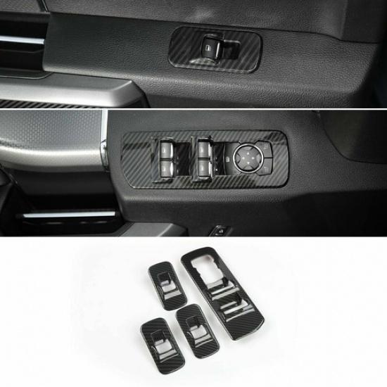 Car Window Lift Switch Panel Decoration Frame Cover Trim for Ford F150 2015-