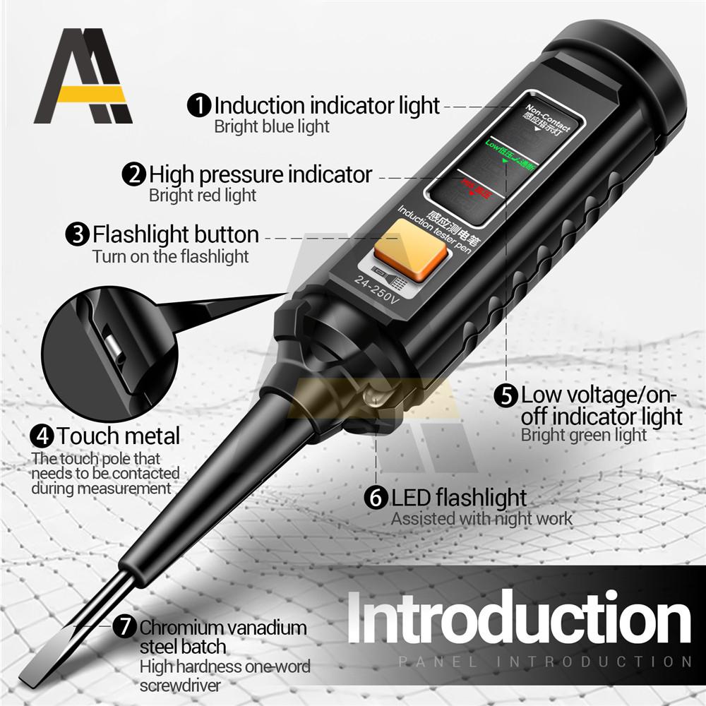 ANENG B15 Induction Teste Pen Highlight Color Light Professional AC Voltage Detection Electrician Screwdriver Testing Tools