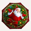 Christmas Santa Claus Umbrella, Portable 3-Fold Compact Umbrella,Christmas Gift ES425