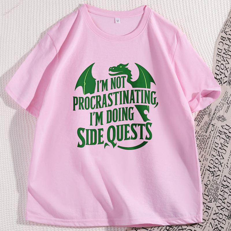 Im Not Procrastinating Funny Game Tshirt Causal Cotton Short Sleeve Round Neck Tshirt Oversized Streetwear Man Clothing