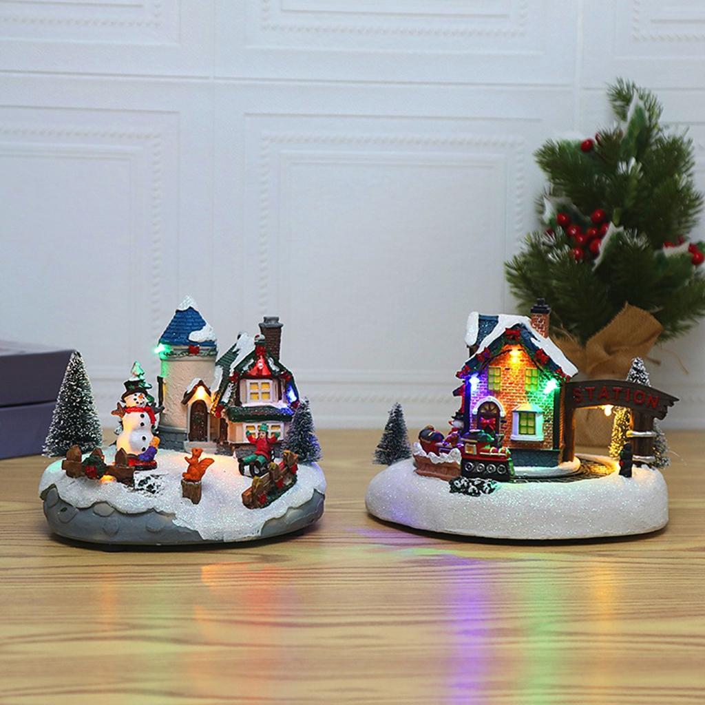 Creative Houses Building Collection Snow House Winter Gifts Craft Battery Operated for home and indoor Party Children Kids