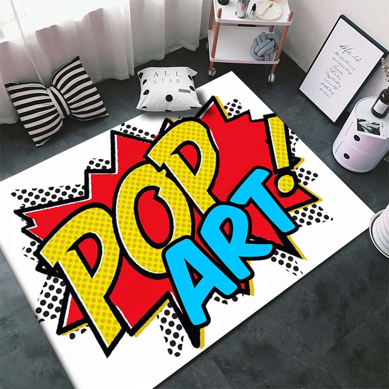 

cartoon comic Rugs for Bedroom Children Play Mats Fluffy Floor Carpets Living Room Home Decoration Rugs Soft Velvet Mat Area Rug 40x60cm (16x24in)