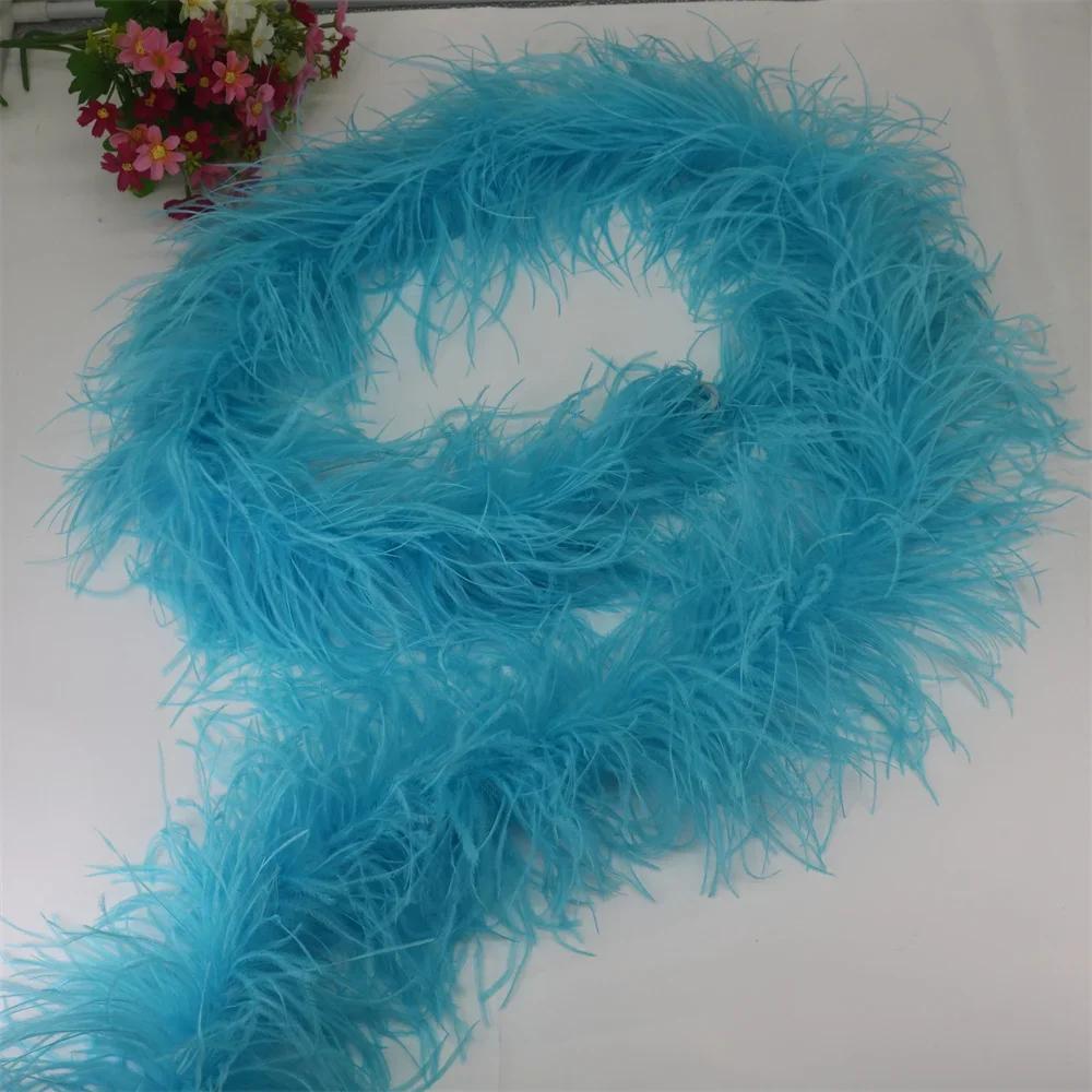 DIY 6 Layer Ostrich Feathers Boa Wedding Accessories Plumas De Faisan 2 Meters Clothing Plume Art and Craft Supplies Party Dresses