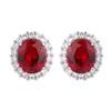 Jewelry Simulation Red Corundum Egg-Shaped Temperament Retro Set 13 * 18-10-12