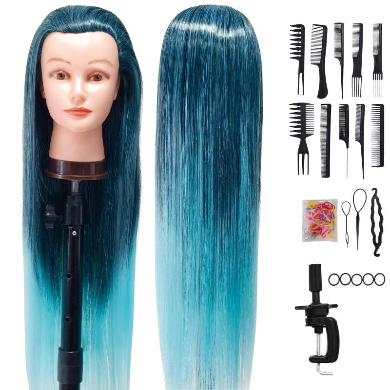 High Temperature Fiber Wig Mannequin Head for Hairdressing and Haircutting Training