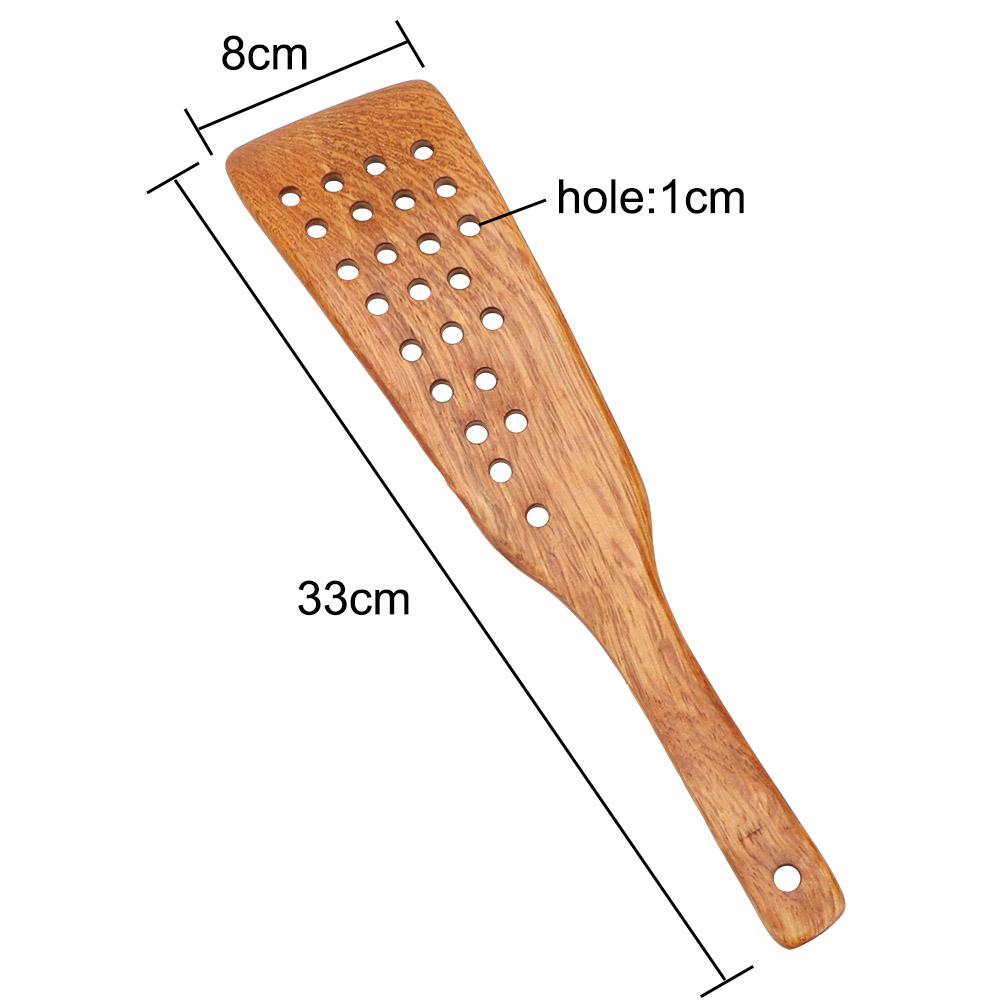 Non-Stick Pan Filter Shovel Kitchen Accessories Kitchen Cooking Tool Wooden Spatula 24 Holes Frying Steak Shovel