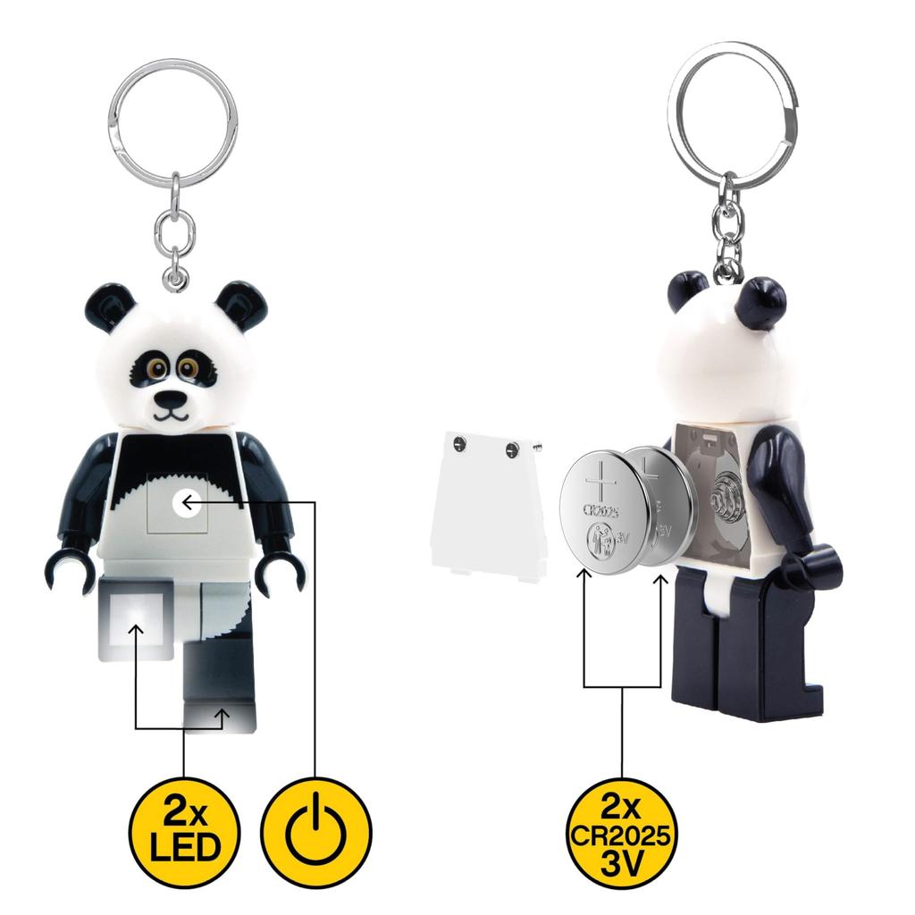 IQ Iconic Panda Guy Key Light Keychain LED Keychain Light Building Blocks Toy Doll with Movable Joints Mini Figure