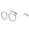 Doppelbalken Metall Polygon Finish Myopie Brille Damen Herren Literarischer Student Korrekturbrille Dioptrie 0 -0,5 -1,0 Bis -6,0