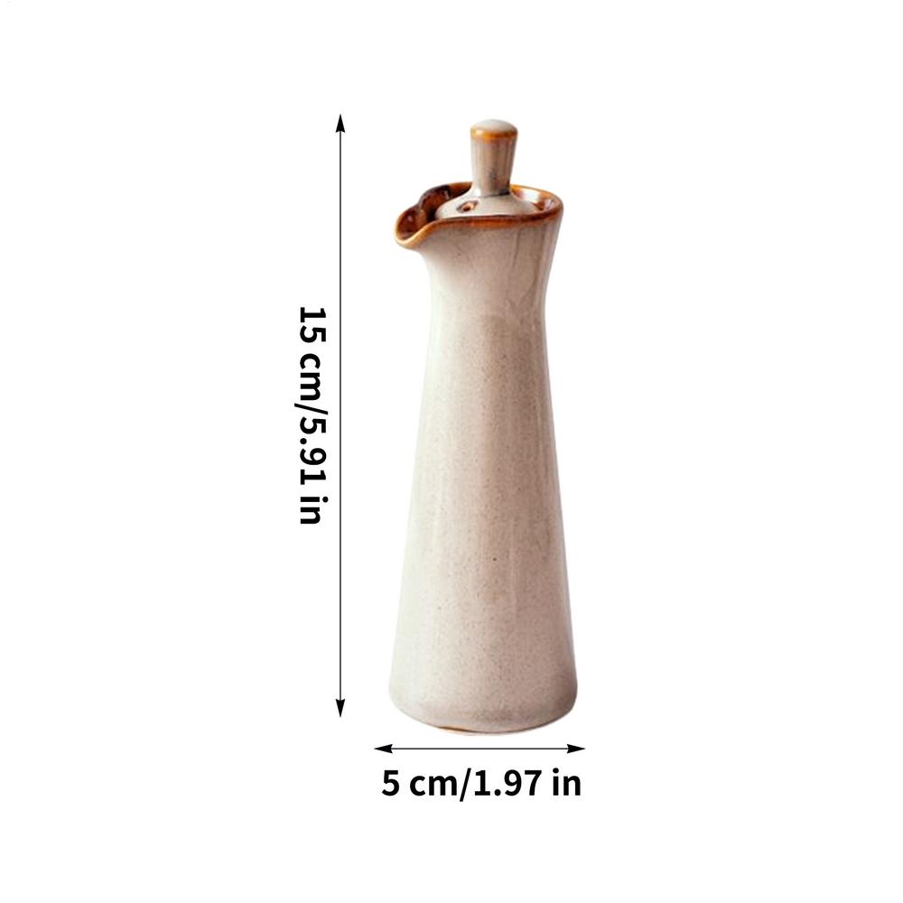 120ml Japanische Keramik Olivenöl Spenderflasche Keramik Essig Aufbewahrung Sojasauce Spender Essigkrug Gewürzflasche
