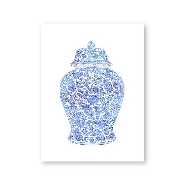 Blue and White China Magnolia Hydrangea Prints Chinoiserie Art Canvas Painting Gallery Wall Art Picture Poster Trendy Wall Decor