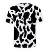 Camiseta de Talla Grande con Estampado de Vaca para Hombre Camisetas Coloridas de Dibujos Animados Impresas en 3D Casual Calle Tops Sueltos Camisetas de Manga Corta con Cuello Redondo