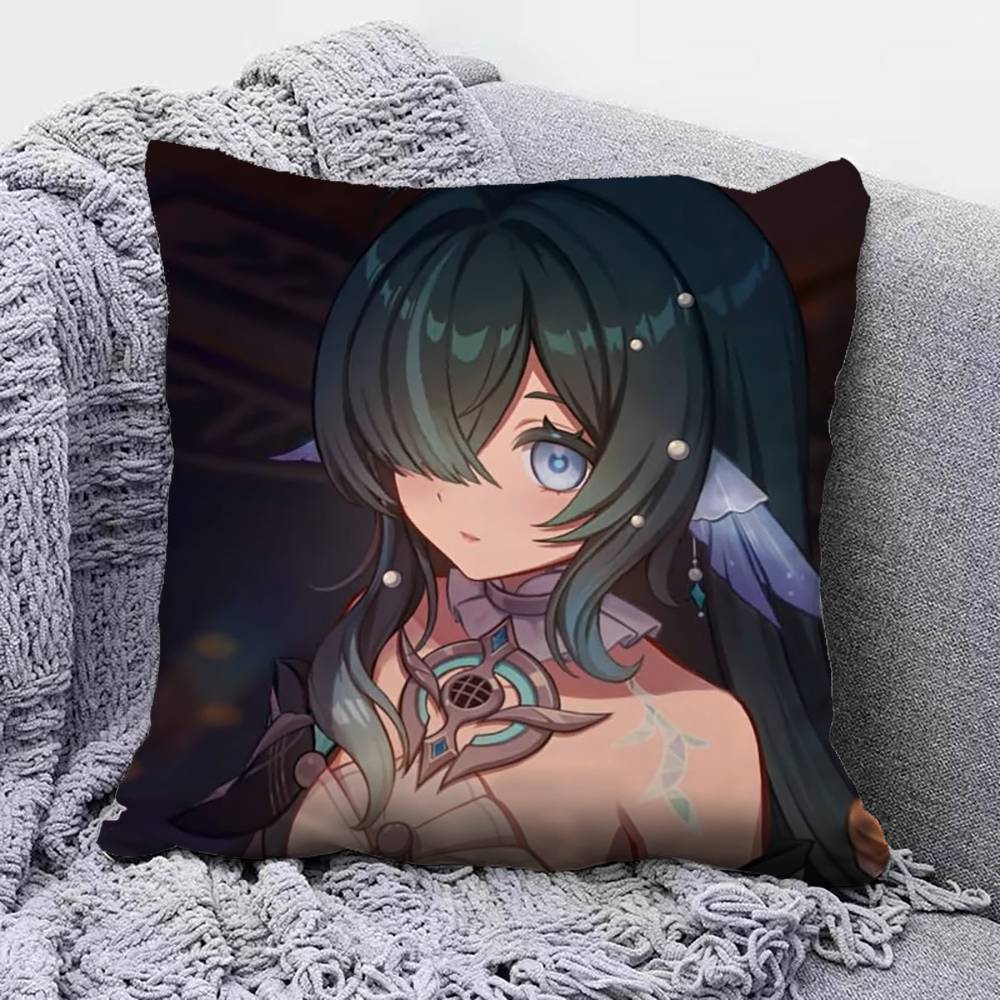 Vodyanitsa  Genshin Impact   Pillow Covers Home Sofa Cushion Covers and Aecorative Custom