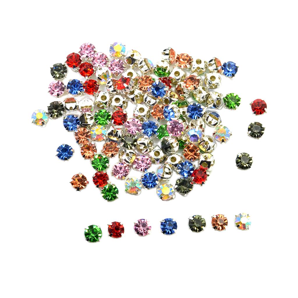 100pcs Square Grade A Rhinestone Beads Sew On for Jewelry Makings 6mm