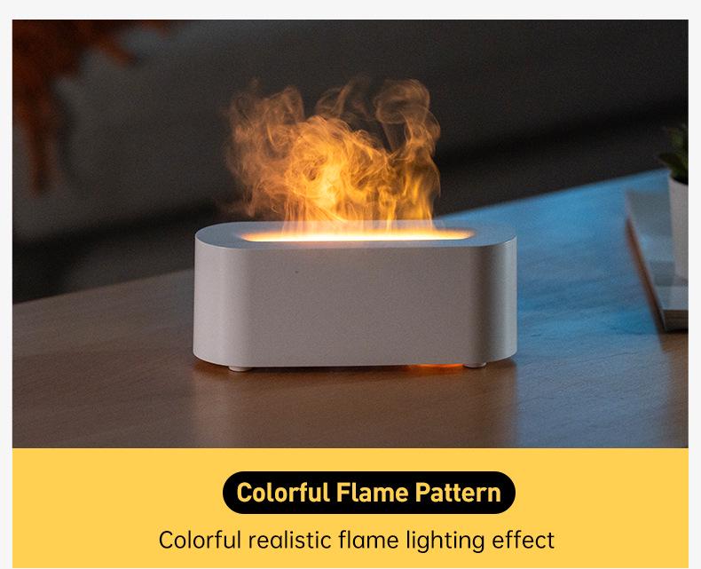 Seven-Color Simulated Flame USB Aroma Diffuser for Home and Office
