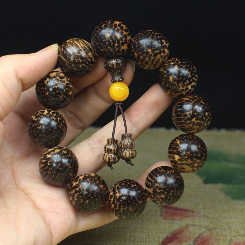 

Dragon Scale Wood Bracelet20mm Fish Roe Pattern Gold Silk Bracelet Buddhist Beads Jewelry