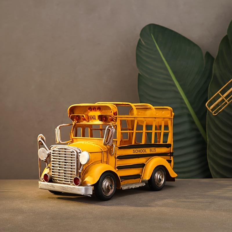 

Винтажная металлическая модель школьного автобуса в американском стиле, деревенский декор для стола, многофункциональная статуэтка-подставка для ручек, креативное персонализированное украшение для кабинета жёлтый
