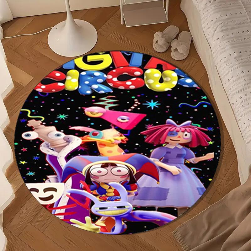 Digital Circus Adventure Round Rug for Livingroom,Bedroom, Palyroom, Chair Rug, Area rug, Circle Carpet, Large Size Decor Fan Christmas gift