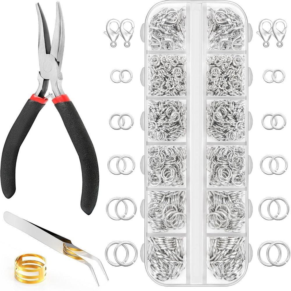 Open Jump Rings Jewelry Findings Set Chain Closure Repair Tools Kit Pliers  Necklaces