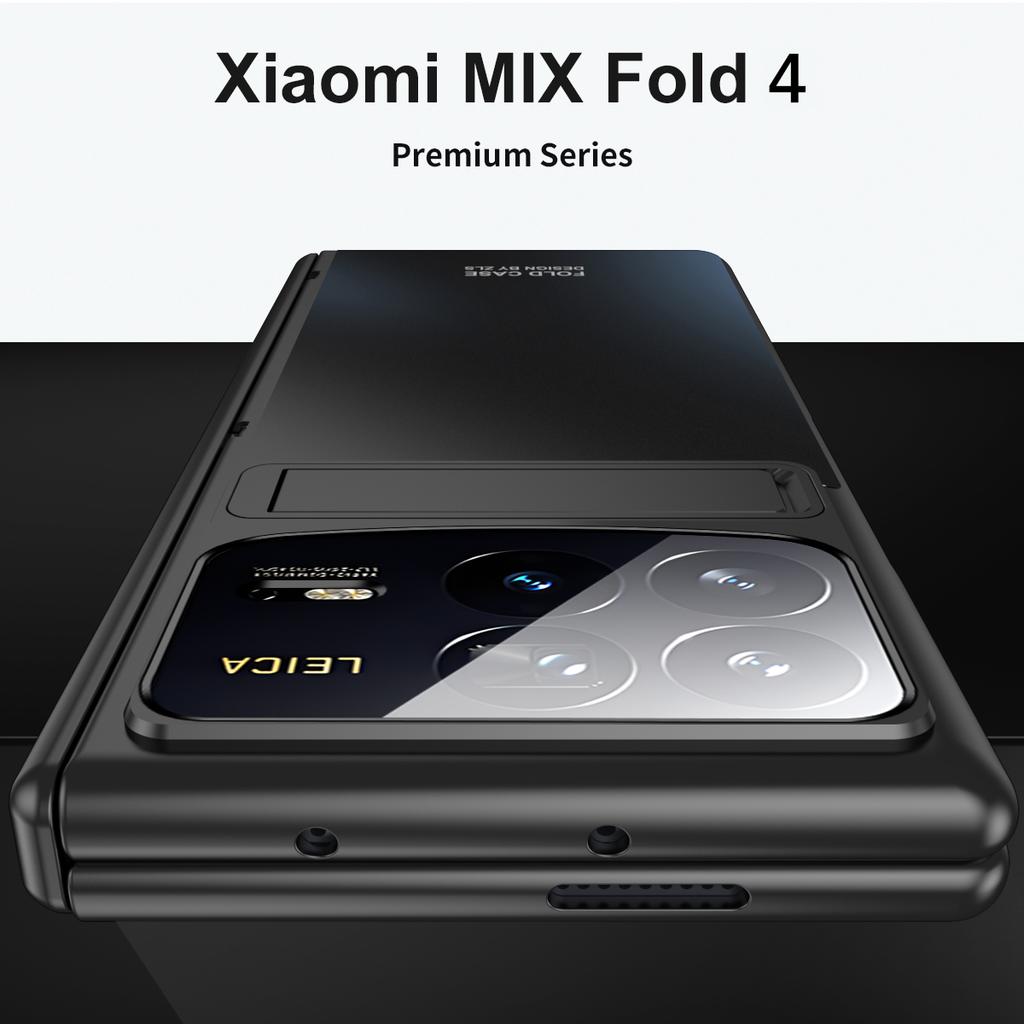 Für Xiaomi Mix Fold 4 5G Hülle Ständer Scharnierdesign PC Handyhülle mit gehärteter Glasfolie