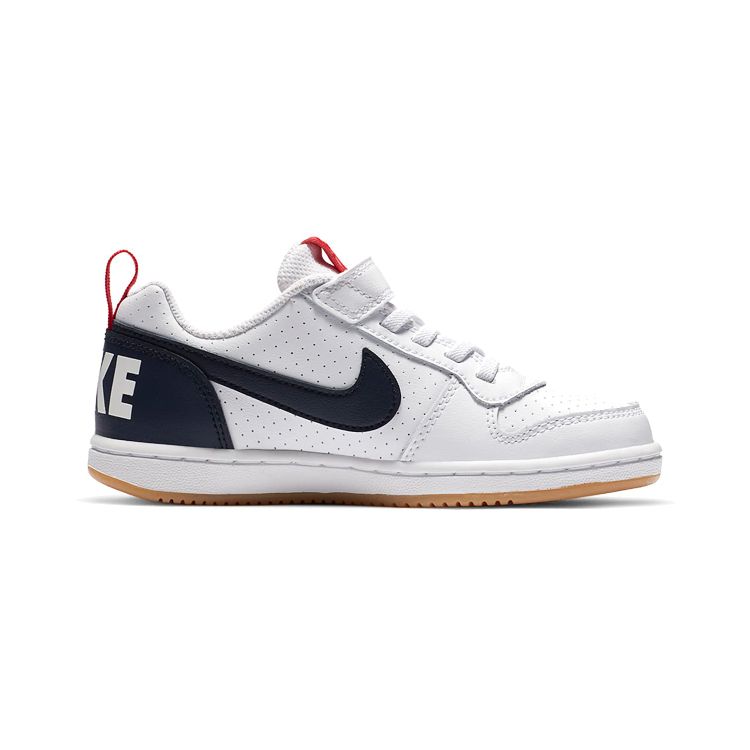 Nike Court Borough Low Comfortable Versatile Non-Slip Durable Balance Low-Top Skate Shoes Kids sneakers White Red Blue 870025-105
