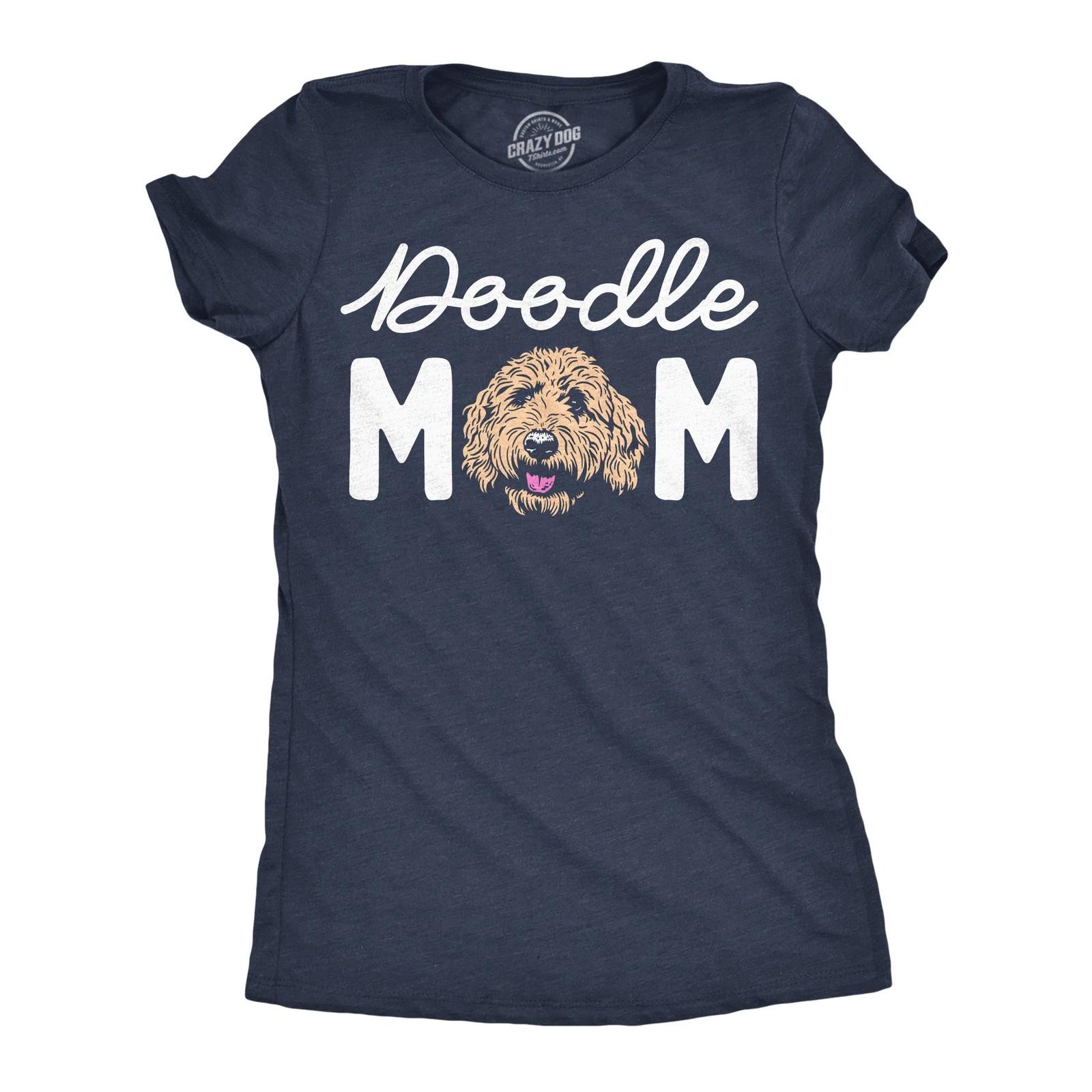 Womens Funny T Shirts Doodle Mom Sarcastic Puppy Parent Tee For Ladies S