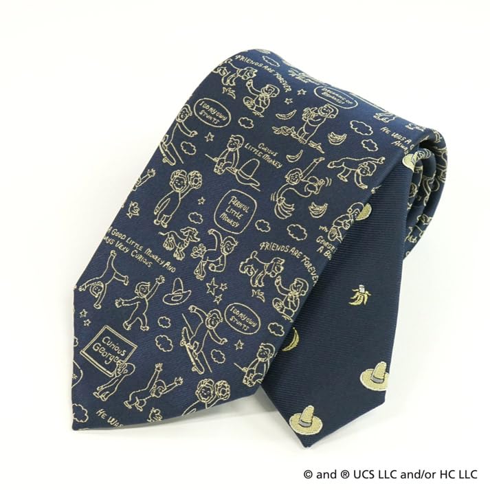 Curious George Tie UND49161 Dark Navy Party Tie Character Gift