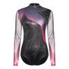 Womens Figure Skating Leotard Rhinestone Long Sleeve Hollow Out Design Ballet Gymnastic Training Bodysuit