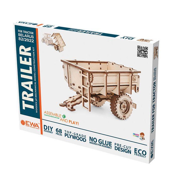 Maquette 3D en bois - Remorque de tracteur 20 cm