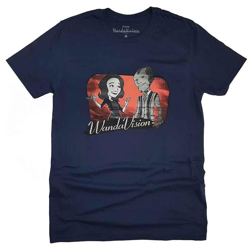 Wandavision T Shirt Red Logo Cartoon Comics Unisexs Navy Blue Xl S