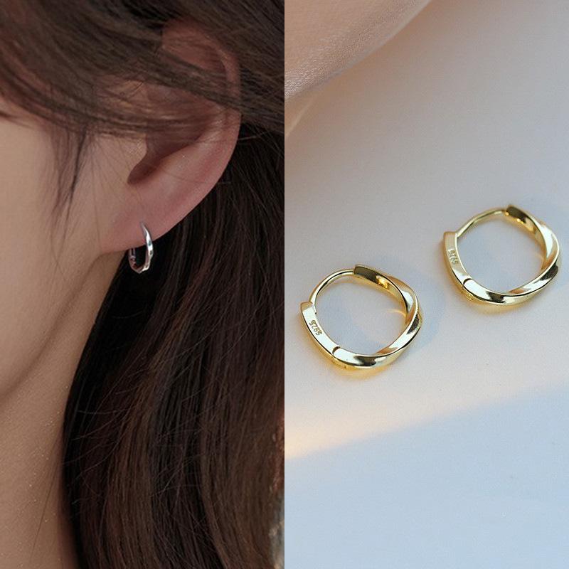 2023 Japanese-Korean Fashion: 925 Pure Silver Smooth Circle Earrings