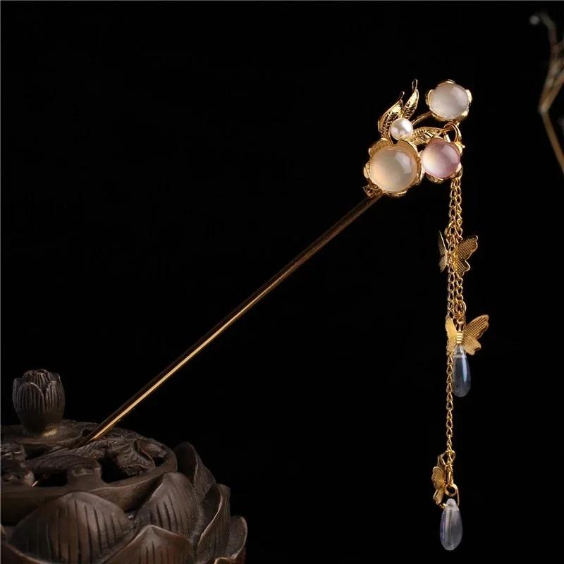 Fashion Tassel Hair Claw Cat Claws Plate Hairpin Bridal Headdress Hair Sticks Jewelry Ornaments Ancient Style Hair Chopsticks