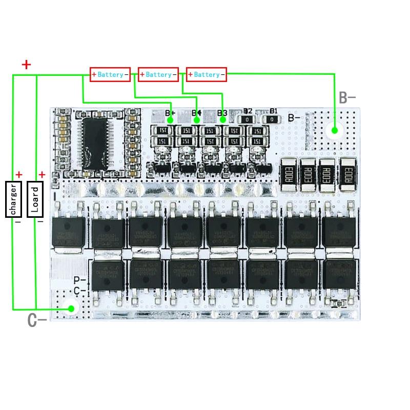 3s/4s/5s Bms 12v 16,8v 21v 3,7v 100a Li-ion Lmo Ternární lithiová baterie Ochrana Obvodová deska Li-polymer Balanční nabíjení