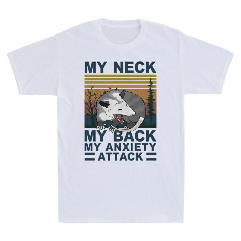 My Neck My Back My Anxiety Attack Angry Opossum Vintage Men s Cotton T-Shirt XXXXL