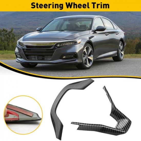 Carbon Fiber Style Steering Wheel Frame Cover Trim For 2018-22 Honda Accord