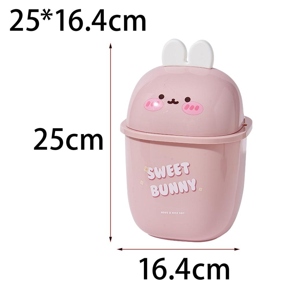 Mini Trash Can with Flip Lid Cute Wastebasket Cute Desktop Basket Can Trash Bin for Vanity Dressing Table Desk Home Kitchen