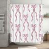 Elegant Pink Ribbons Shower Curtain Waterproof Bath Decor for Home Decoration Room Mosaic Wall Art Print Privacy Screen Duvet Co